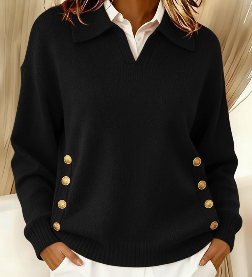 Vicenta | Pullover com Colarinho Polo e Botões
