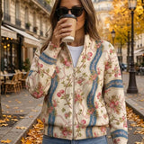 Rosalind | Cardigan de lã com rosas trepadeiras