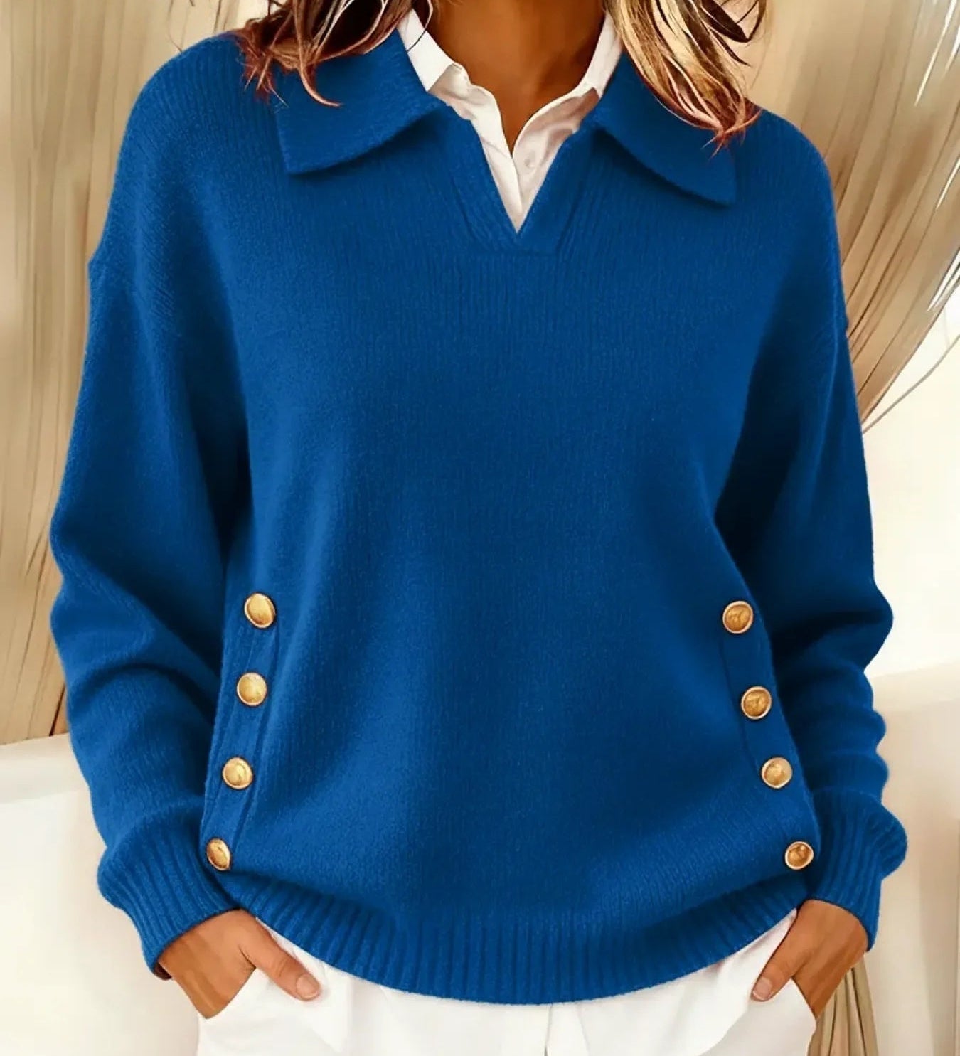 Vicenta | Pullover com Colarinho Polo e Botões