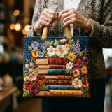 Bolsas Feitas à Mão - Motivo Floral e Livros