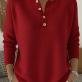 Helena | Pulôver de Tricot com Botões Henley