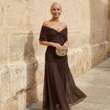 Reagan | Elegante Vestido Castanho