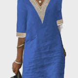 Camila - Vestido Casual de Algodão e Linho