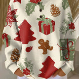 Olivia - Pullover de Natal com árvores de Natal e presentes