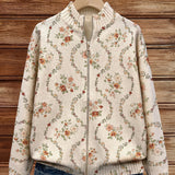 Vivienne | Cardigan com fecho éclair e padrão floral
