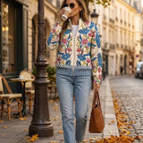 Clementine | Cardigan com fecho de jardim botânico