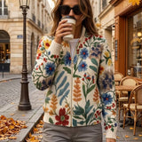 Clementine | Cardigan com fecho de jardim botânico